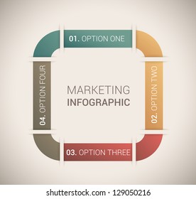Modern soft color Design template / for infographics / numbered banners / horizontal cutout lines / graphic or website layout vector