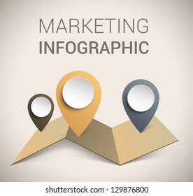Modern soft color Design template / for infographics / numbered banners / horizontal cutout lines / graphic or website layout vector
