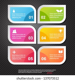 Modern soft color Design template / can be used for infographics / numbered banners / horizontal cutout lines / graphic or website layout vector/Horizontal