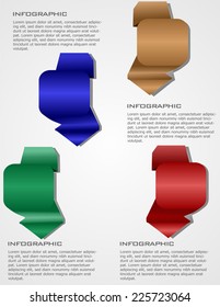 Modern soft color Design template  can be used for info graphics  numbered banners  horizontal cutout lines  graphic or website layout vector