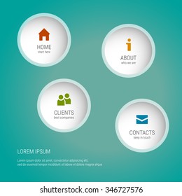 The Modern soft color Design template. Can be used for info graphics.  Graphic or website layout vector. Sample icons. Text example