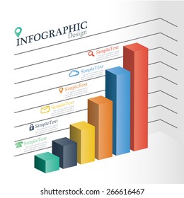 Modern soft color graph Design. Can be used for info graphics. Graphic or website layout, vector Illustration.