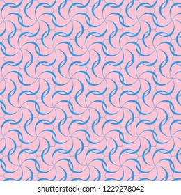 modern soft colored blue and pink curved line interlocking pattern for creative surface designs, backgrounds, wall art, wallpaper, backdrops, textiles, fabric and templates. pattern swatch at eps. 