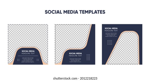 Modern, soft, and friendly social media template for a 1:1 post. Editable. Using material color. There is space for pictures.