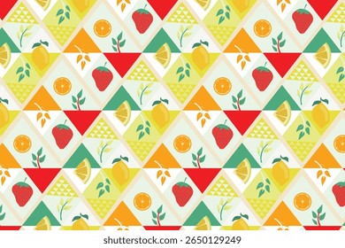 Modern Soft And Playful bright color fruit seamless modern pattern 