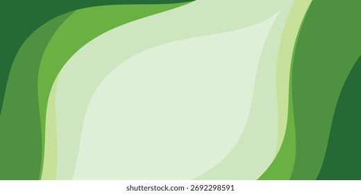 Fondo abstracto suave y liso moderno con Formas onduladas verdes suaves. Evoca una sensación de naturaleza, frescura y flujo orgánico, perfecto para temas ecológicos, promociones de salud y bienestar