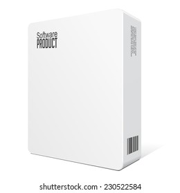 Modern Software Package Box White With DVD Or CD Disk EPS10