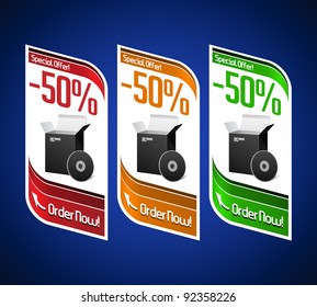 Modern Software Package Web Banner Set Special Offer eps10