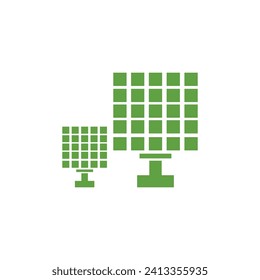 Modern solar power panels on white background