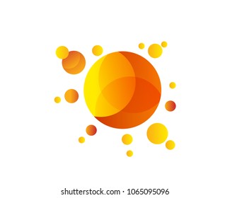 Modern Solar Power Technology Logo Illustration In White Isolated Background