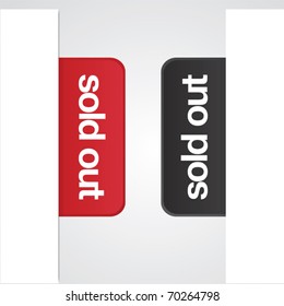 Modern sold out tabs for web or print use.
