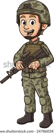 Modern soldier in uniform vector illustration