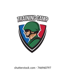 Modern Soldier vector illustration badge design