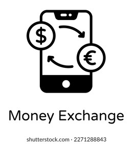 Un icono moderno y sólido del cambio de dinero 