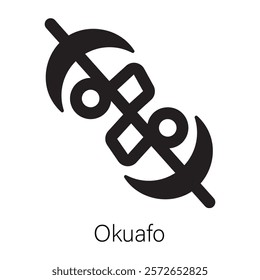 A modern solid icon of okuafo symbol 