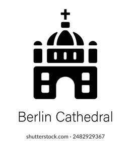 Modern solid style icon of berlin cathedral 