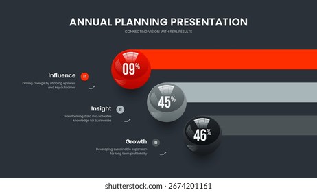 Ilustração moderna do vetor do projeto do quadro da solução. Limpar Revisão Modelo de Slide de Gráfico de Três Elementos. Layout da apresentação do diagrama de 3 etapas do Enterprise Showcase.