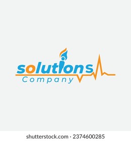 Diseño de logotipo de soluciones modernas de I