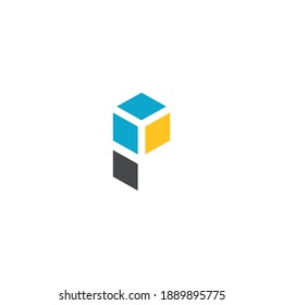 A modern and sophisticated cube logo design with the letter P initials
