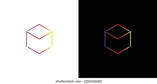 Modern and sophisticated cube M logo abstract design