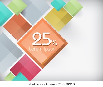 Modern sophisticated and diagonal layout, with square colorful, for promotions and liquidations