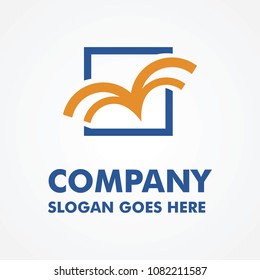Modern Sophisticated Fly Book Logo template