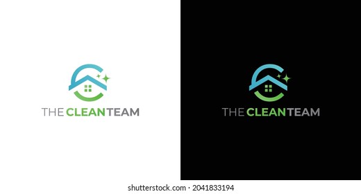 Modern and sophisticated home cleaning logo design