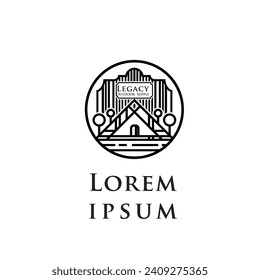 modern and sophisticated landscape line art logo design