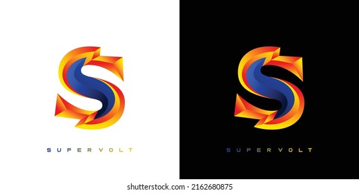 Modern and sophisticated letter S super voltage logo design