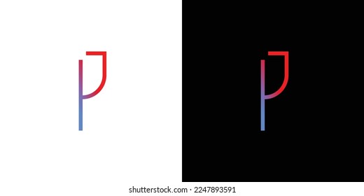 Diseño del logotipo de las iniciales P modernas y sofisticadas