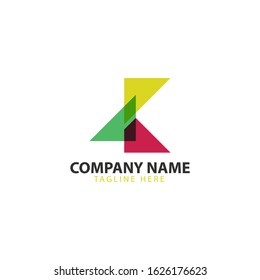 modern and sophisticated triangle in form with letter K to represent connect each other and community