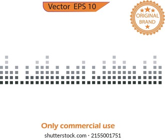 Modern sound wave background. Vector illustration. Poster of the sound wave from equalizer. Vector illustration on light background. Sound wave composed by square dots on  transparent  background