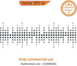 Modern sound wave background. Vector illustration. Poster of the sound wave from equalizer. Vector illustration on light background. Sound wave composed by square dots on  transparent  background