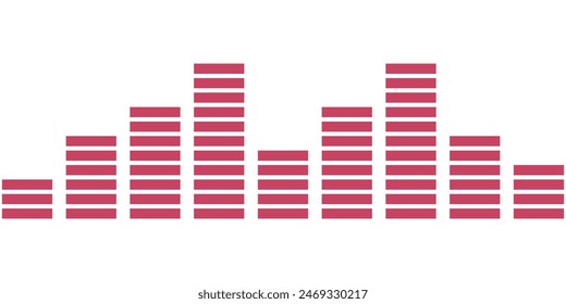 Modern sound wave equalizer icon isolated on white background.