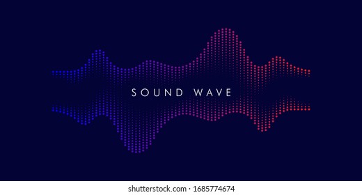 Modern Sound wave equalizer. Vector abstract background with dynamic waves, dots, line and particles. Illustration Illustration - EPS 10