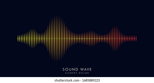 Modern sound wave equalizer. Vector illustration on dark background - EPS 10