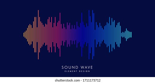 Modern sound wave equalizer. Vector illustration on dark background - EPS 10