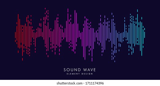 Modern sound wave equalizer. Vector illustration on dark background - EPS 10