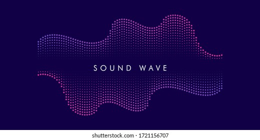 Modern Sound wave equalizer. Vector abstract background with dynamic waves, dots, line and particles. Illustration Illustration - EPS 10