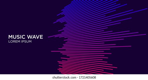 Modern sound wave equalizer. Vector illustration on dark background - EPS 10