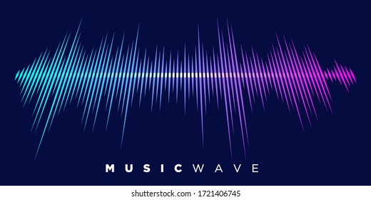 Modern sound wave equalizer. Vector illustration on dark background - EPS 10