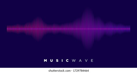 Modern sound wave equalizer. Vector illustration on dark background - EPS 10