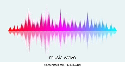 Modern sound wave equalizer. Vector illustration on dark background - EPS 10