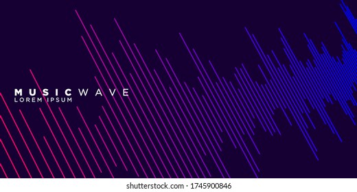 Modern sound wave equalizer. Vector illustration on dark background - EPS 10