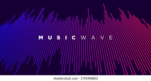 Modern sound wave equalizer. Vector illustration on dark background - EPS 10