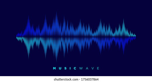 Modern sound wave equalizer. Vector illustration on dark background - EPS 10