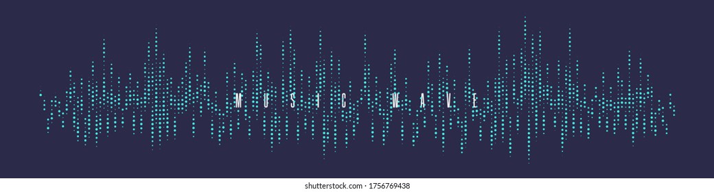 Modern sound wave equalizer. Vector illustration on dark background - EPS 