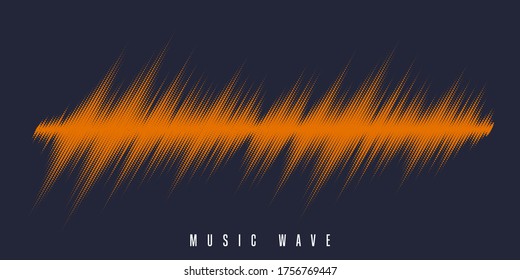 Modern sound wave equalizer. Vector illustration on dark background - EPS 
