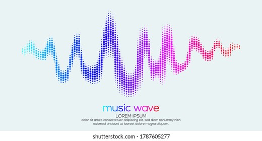 Modern sound wave equalizer. Vector illustration on dark background - EPS 10