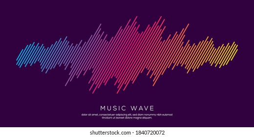 Modern sound wave equalizer. Vector illustration on dark background - EPS 10